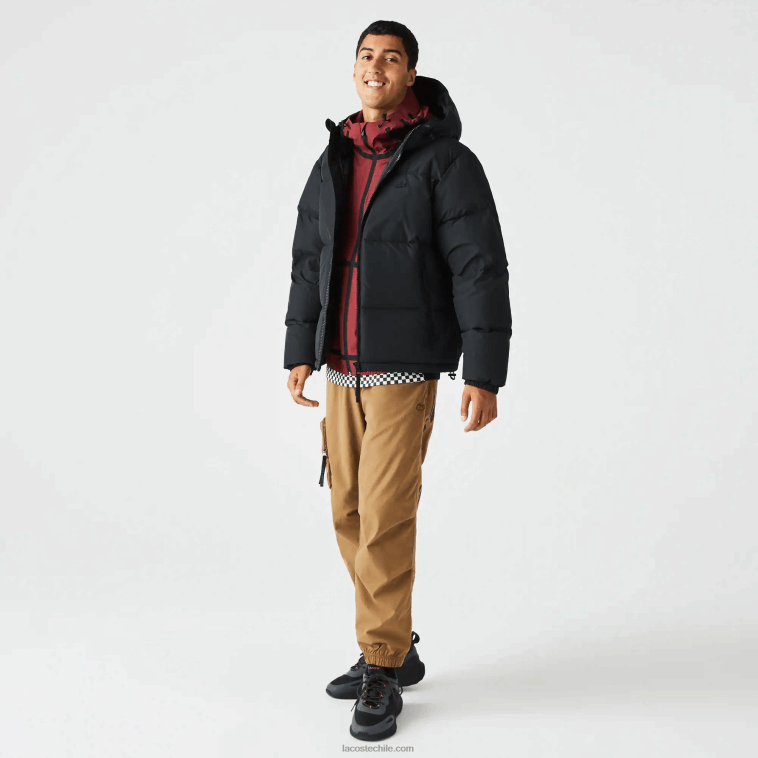 hombres Lacoste negro 031 chamarra acolchada repelente al agua N6XZ21210
