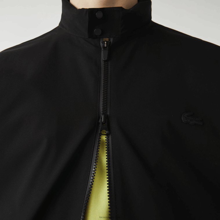 hombres Lacoste negro 031 chamarra corta resistente al agua con cremallera N6XZ21314