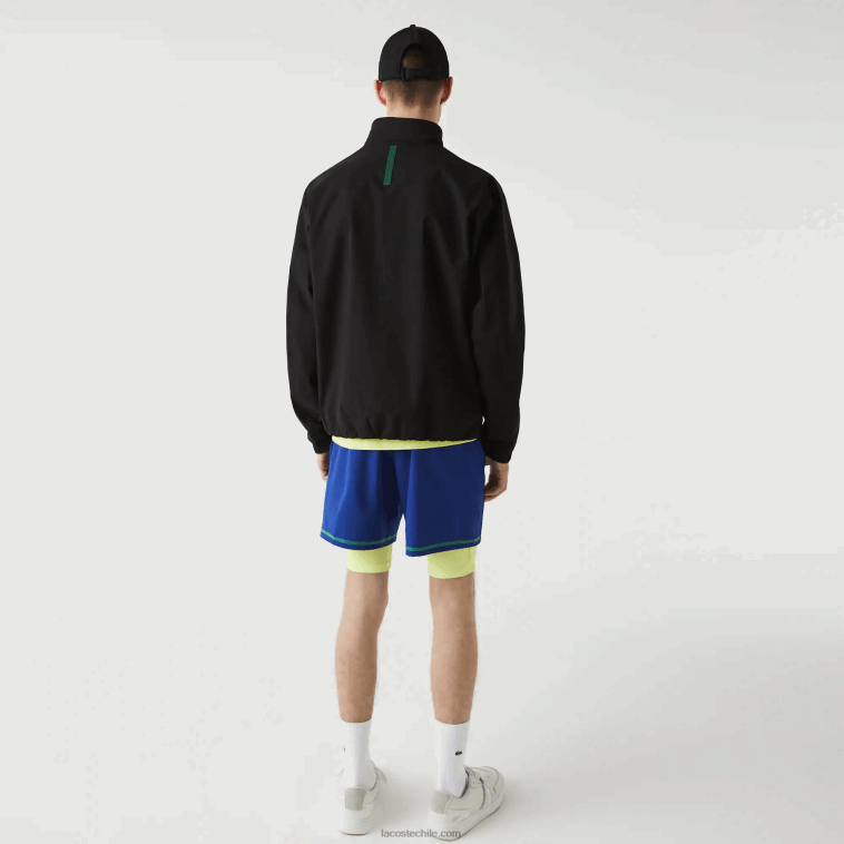 hombres Lacoste negro 031 chamarra corta resistente al agua con cremallera N6XZ21314