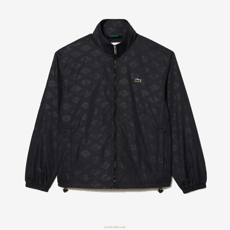 hombres Lacoste negro 031 chamarra deportiva con monograma estampado N6XZ2377