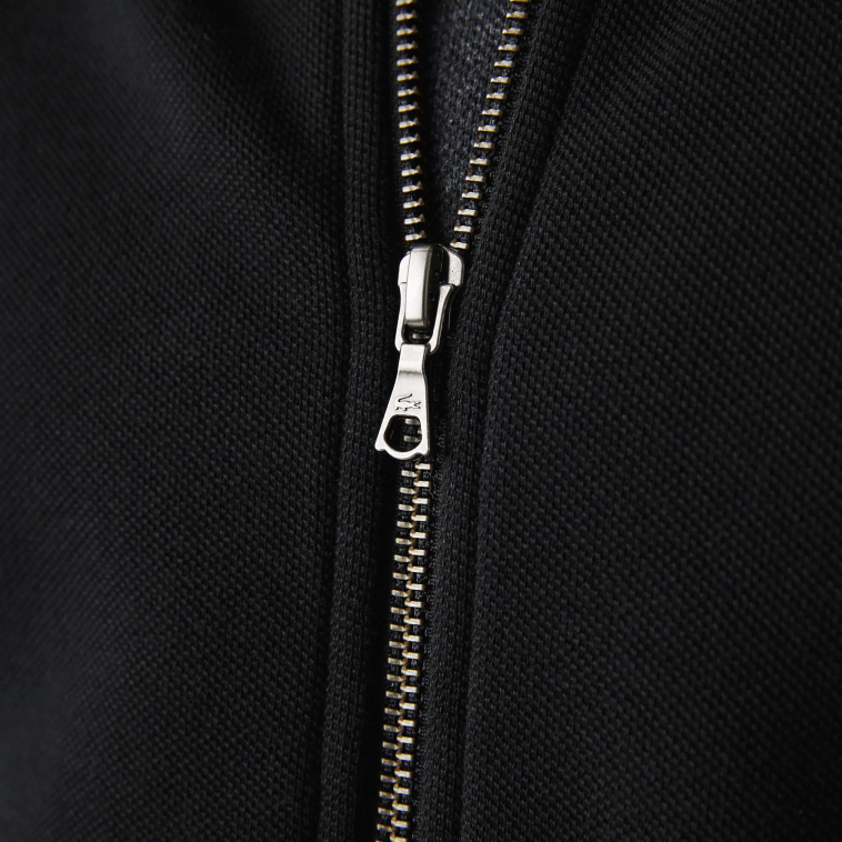 hombres Lacoste negro 031 chamarra polar de piqué con cuello alto y cremallera N6XZ21034