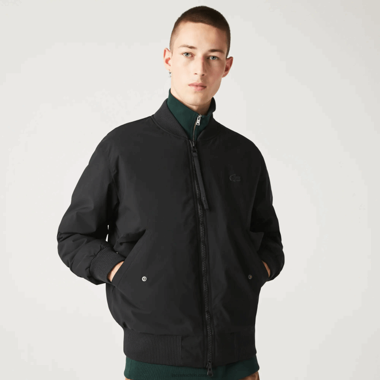 hombres Lacoste negro 031 chaqueta bomber acolchada con aislamiento N6XZ21242