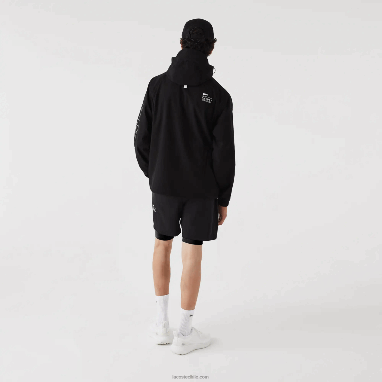 hombres Lacoste negro 031 chaqueta de sarga con logo N6XZ21292
