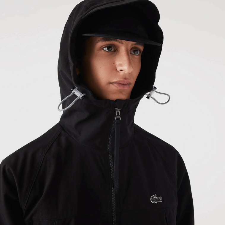 hombres Lacoste negro 031 chaqueta de sarga con logo N6XZ21292