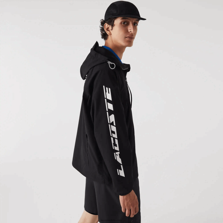 hombres Lacoste negro 031 chaqueta de sarga con logo N6XZ21292