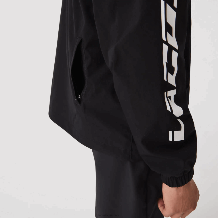 hombres Lacoste negro 031 chaqueta de sarga con logo N6XZ21292