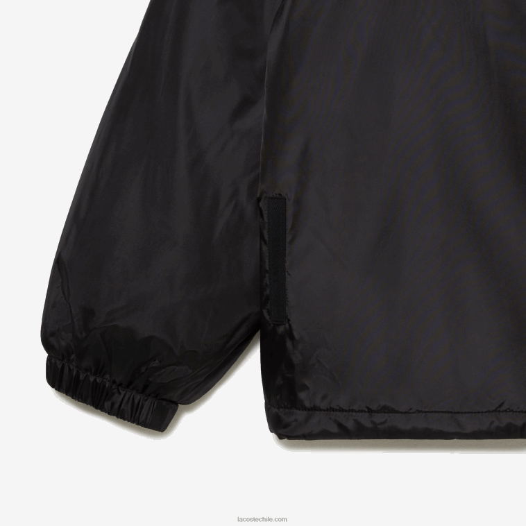 hombres Lacoste negro c31 chamarra corta acolchada con capucha N6XZ2389