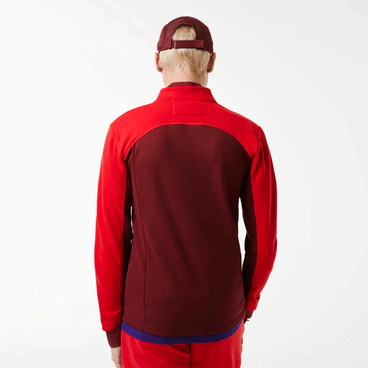 hombres Lacoste rojo burdeos 6hj chaqueta térmica deportiva de golf N6XZ21076
