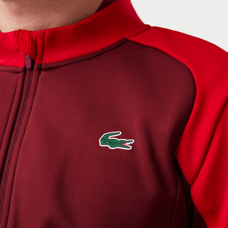 hombres Lacoste rojo burdeos 6hj chaqueta térmica deportiva de golf N6XZ21076