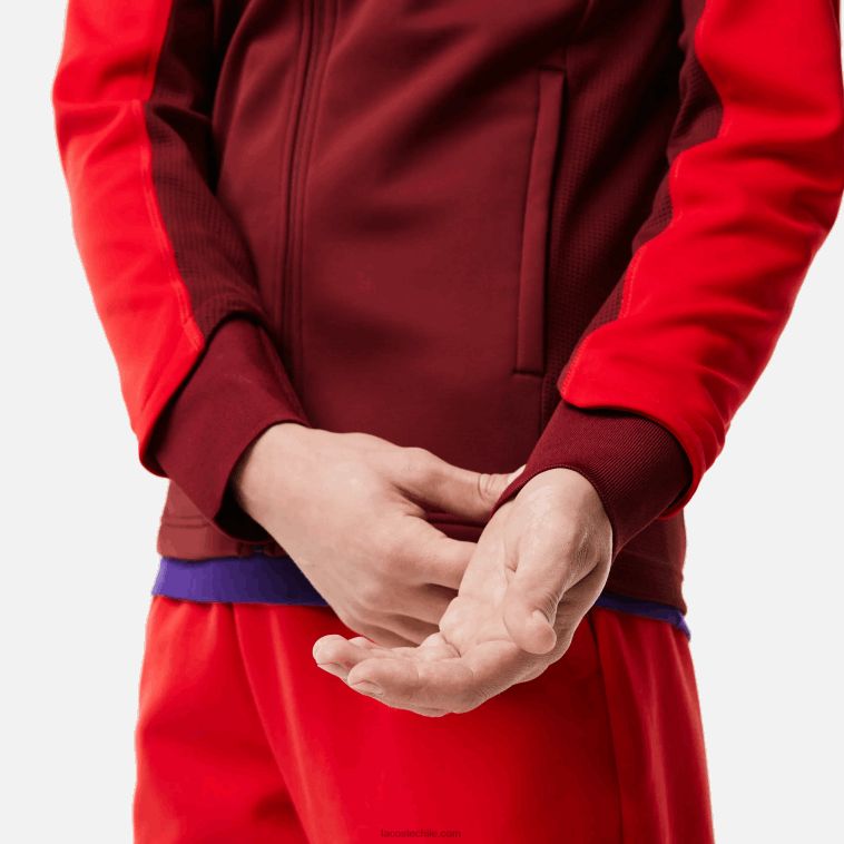 hombres Lacoste rojo burdeos 6hj chaqueta térmica deportiva de golf N6XZ21076