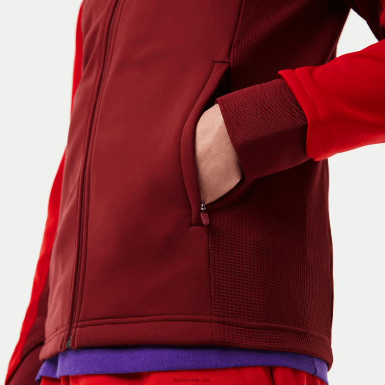 hombres Lacoste rojo burdeos 6hj chaqueta térmica deportiva de golf N6XZ21076