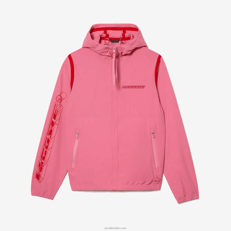 hombres Lacoste rosa 2r3 chamarra corta de poliamida reciclada N6XZ29
