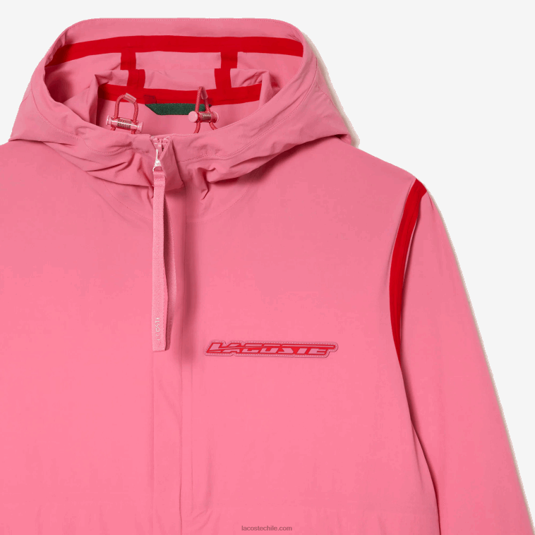 hombres Lacoste rosa 2r3 chamarra corta de poliamida reciclada N6XZ29