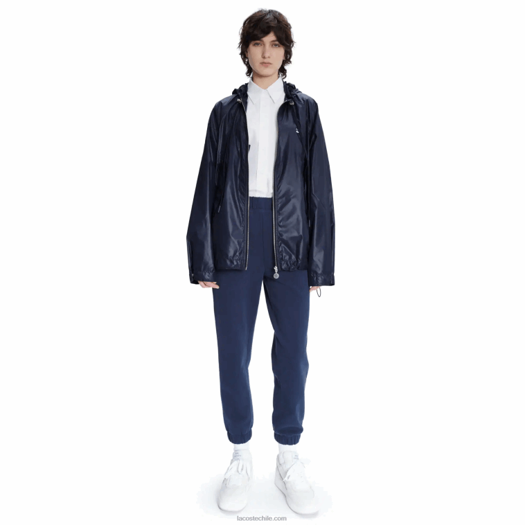 hombreswgh azul lacoste x a.p.c. chamarra con capucha de nailon resistente al agua N6XZ21310