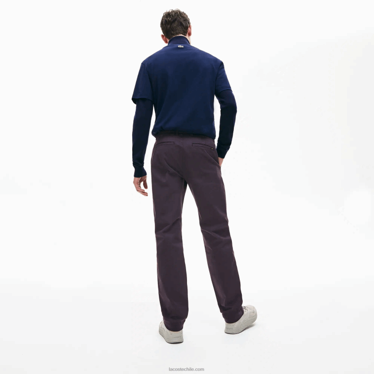 hombres Lacoste azul marino 166 pantalones chinos de algodón elástico N6XZ21656