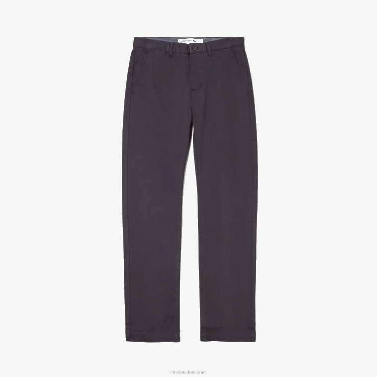 hombres Lacoste azul marino 166 pantalones chinos de algodón elástico N6XZ21656