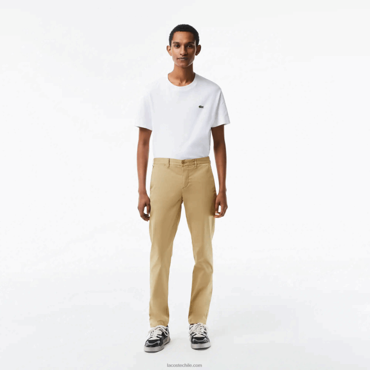 hombres Lacoste beige cb8 chinos slim fit de algodón elástico N6XZ2499 hombres Lacoste beige cb8 chinos slim fit de algodón elástico N6XZ2499