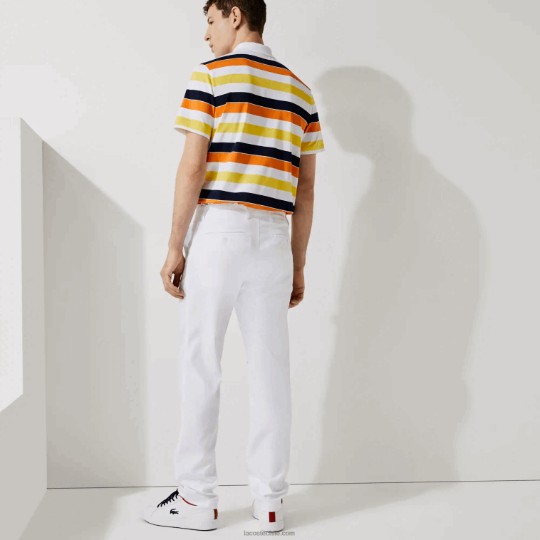 hombres Lacoste blanco 001 pantalones chinos deportivos elásticos de golf N6XZ21641