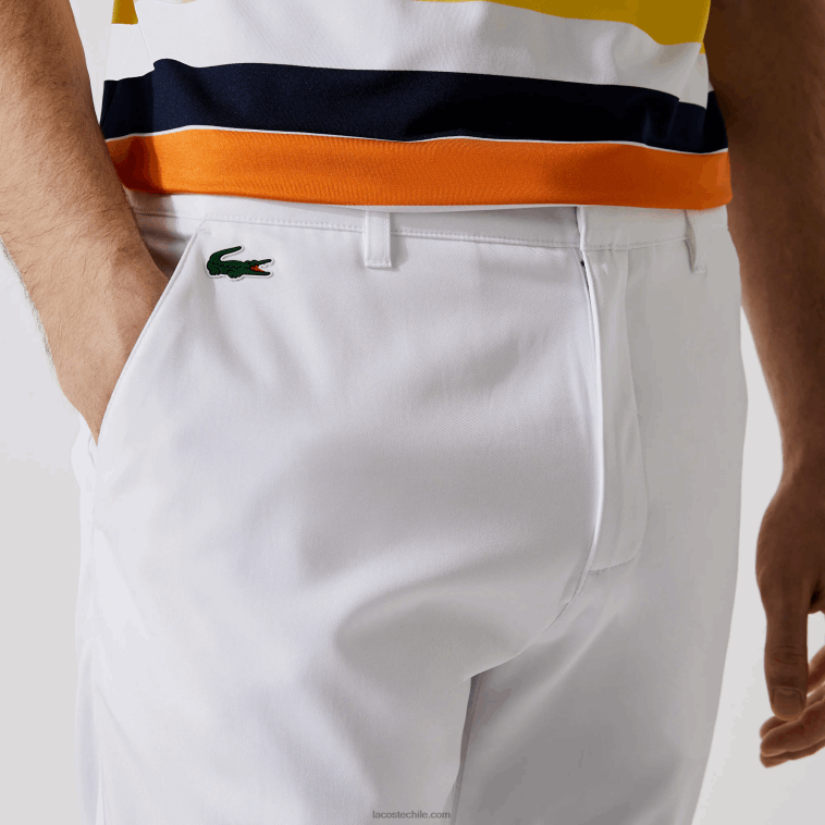 hombres Lacoste blanco 001 pantalones chinos deportivos elásticos de golf N6XZ21641