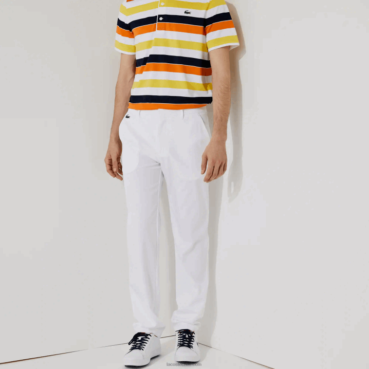 hombres Lacoste blanco 001 pantalones chinos deportivos elásticos de golf N6XZ21641