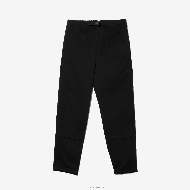hombres Lacoste negro 031 chinos de gabardina de algodón orgánico N6XZ21587