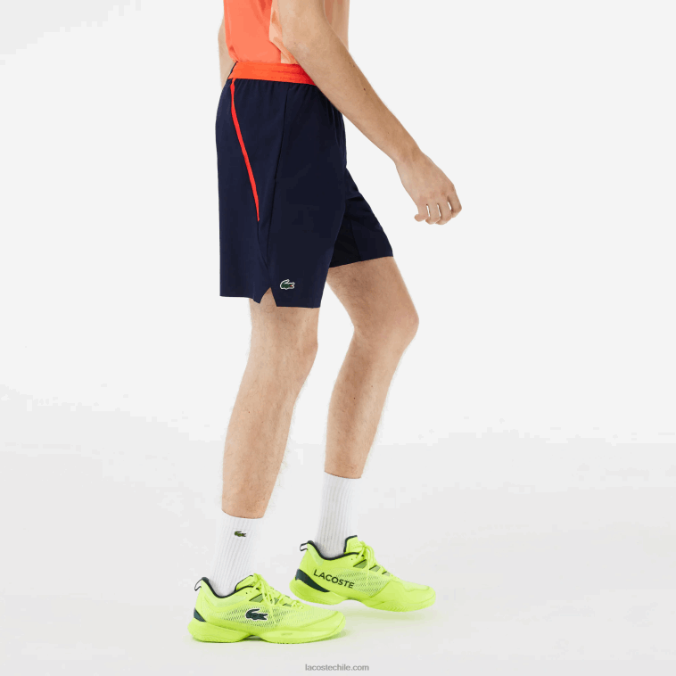 hombres Lacoste azul marino 166 pantalones cortos tenis x novak djokovic N6XZ2408