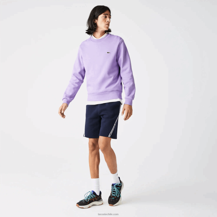 hombres Lacoste azul marino 166 shorts de felpa cepillada con bandas estampadas N6XZ21496 hombres Lacoste azul marino 166 shorts de felpa cepillada con bandas estampadas N6XZ21496