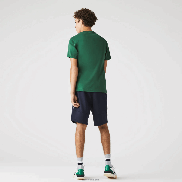 hombres Lacoste azul marino 166 shorts de mezcla de vellón con bandas de la marca N6XZ21538