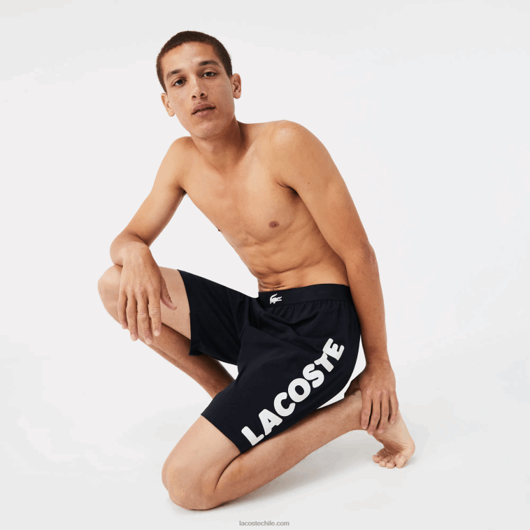 hombres Lacoste azul marino blanco 525 pantalones cortos de interior de algodón elástico con estampado de cocodrilo y la marca N6XZ21454 hombres Lacoste azul marino blanco 525 pantalones cortos de interior de algodón elástico con estampado de cocodrilo y la marca N6XZ21454
