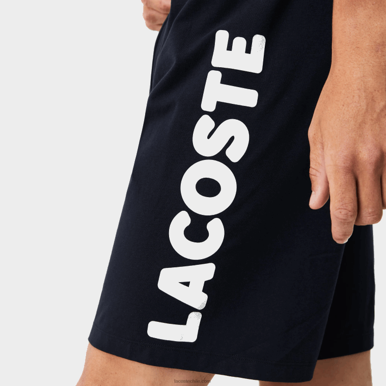 hombres Lacoste azul marino blanco 525 pantalones cortos de interior de algodón elástico con estampado de cocodrilo y la marca N6XZ21454