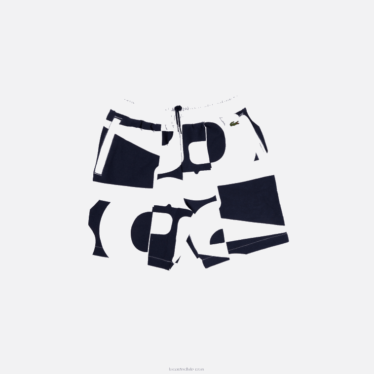 hombres Lacoste azul marino blanco 525 shorts de felpa con estampado Heritage Graphic N6XZ21637 hombres Lacoste azul marino blanco 525 shorts de felpa con estampado Heritage Graphic N6XZ21637