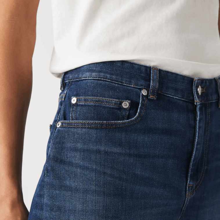 hombres Lacoste azul mk9 bermudas slim fit de denim de algodón elástico N6XZ21644