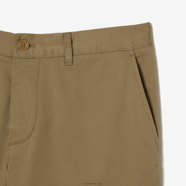 hombres Lacoste beige cb8 bermudas slim fit de algodón elástico N6XZ2431