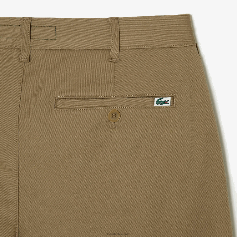 hombres Lacoste beige cb8 bermudas slim fit de algodón elástico N6XZ2431