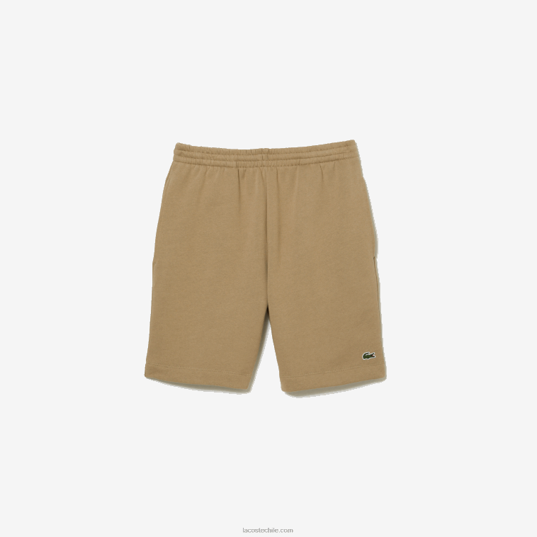 hombres Lacoste beige cb8 shorts de felpa de algodón orgánico peinado N6XZ2414