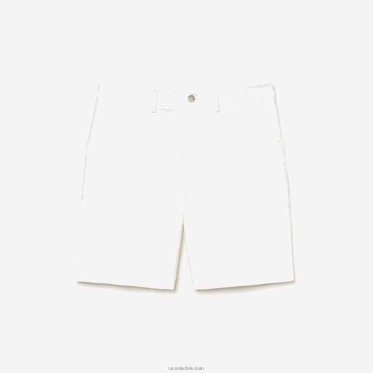 hombres Lacoste blanco 001 Bermudas regular fit de gabardina de algodón N6XZ21618