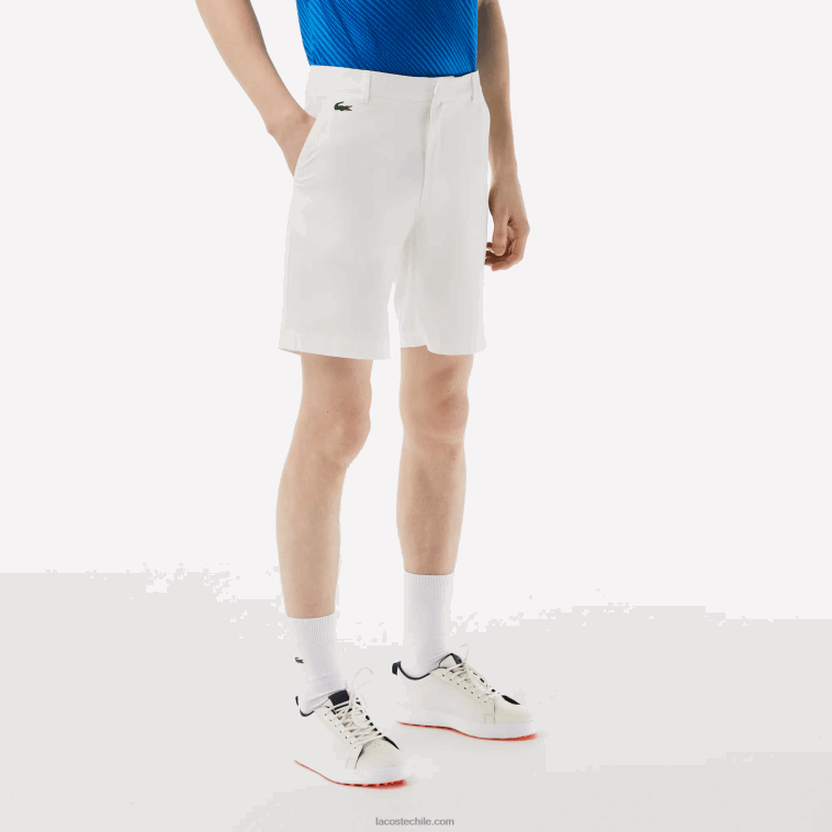 hombres Lacoste blanco 70v shorts deportivos de golf ligeros y elásticos N6XZ2442