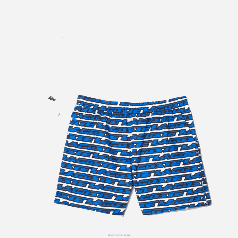 hombres Lacoste blanco azul cualquiera bañador con estampado de dos tonos N6XZ2524