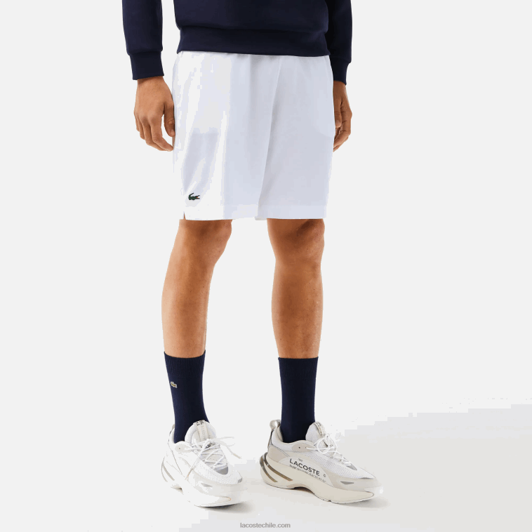 hombres Lacoste blanco azul marino 522 pantalones cortos deportivos ultraligeros N6XZ21409