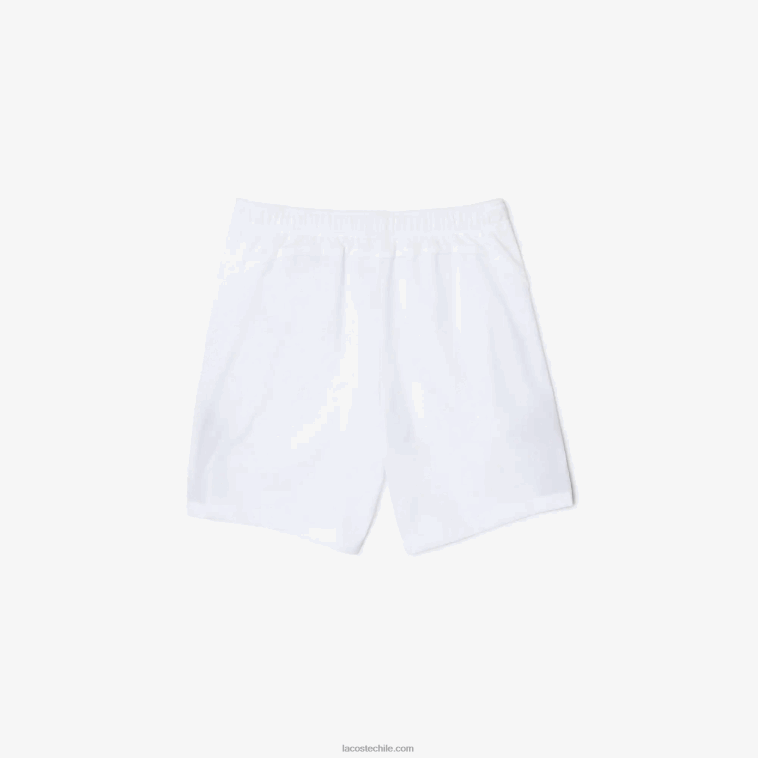 hombres Lacoste blanco azul marino 522 shorts de tenis sport regular fit sin costuras N6XZ21330