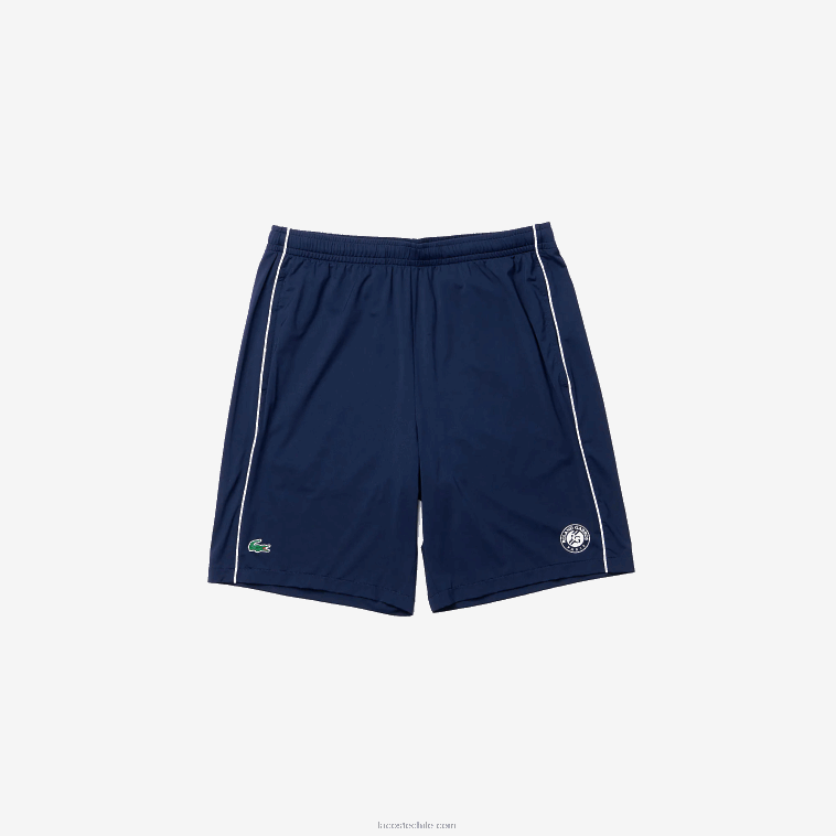 hombres Lacoste blanco azul marino r20 shorts deportivos ligeros y elásticos de edición abierta francesa N6XZ21546