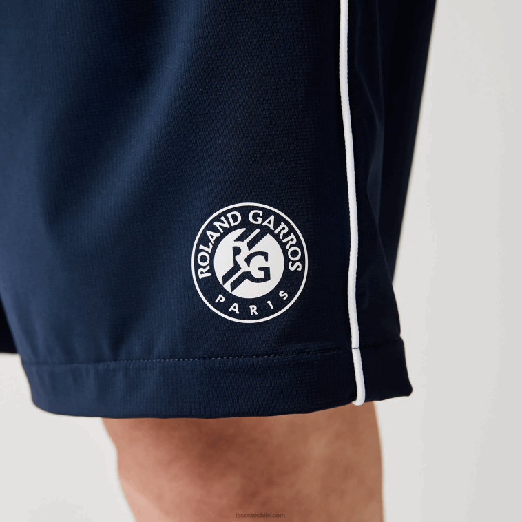 hombres Lacoste blanco azul marino r20 shorts deportivos ligeros y elásticos de edición abierta francesa N6XZ21546