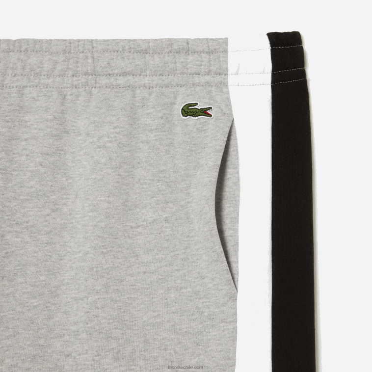 hombres Lacoste gris chino negro blanco sj1 shorts de felpa cepillada con bloques de color N6XZ2455