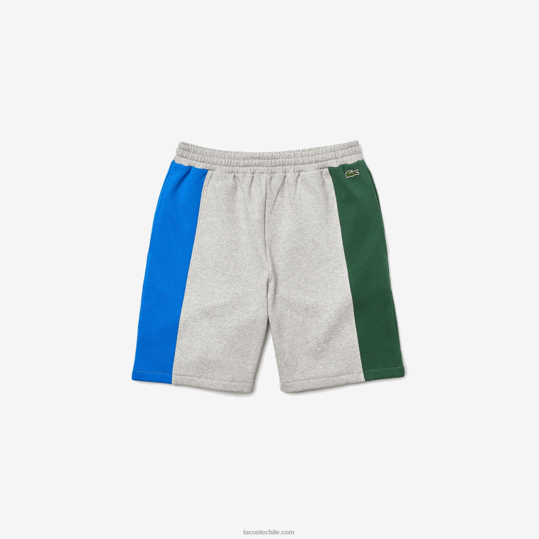 hombres Lacoste gris lomo azul verde hkb shorts de mezcla de vellón con logo N6XZ21514