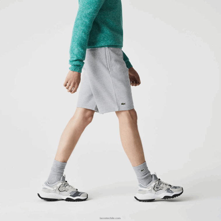 hombres Lacoste lomo gris cca pantalones cortos deportivos de tenis N6XZ21361