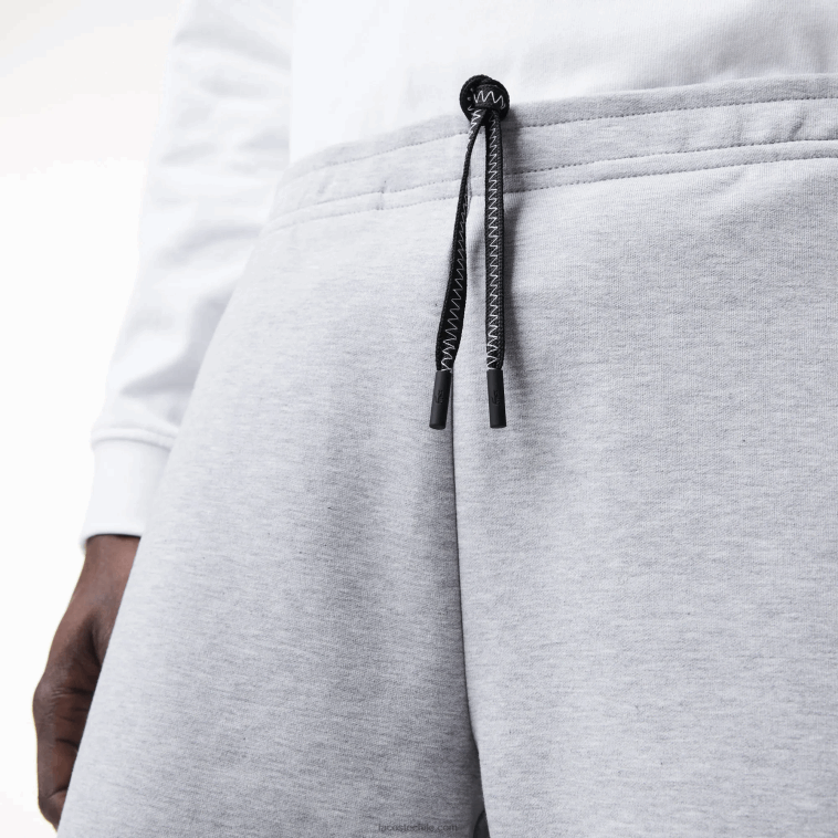 hombres Lacoste lomo gris cca shorts con estampado reflectante N6XZ21355