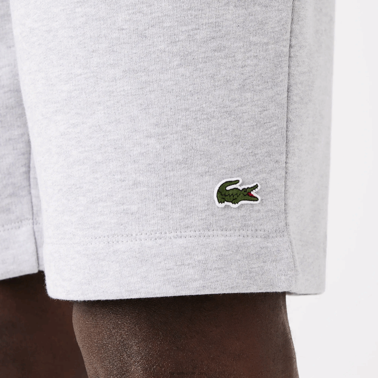 hombres Lacoste lomo gris cca shorts de felpa de algodón orgánico peinado N6XZ21432