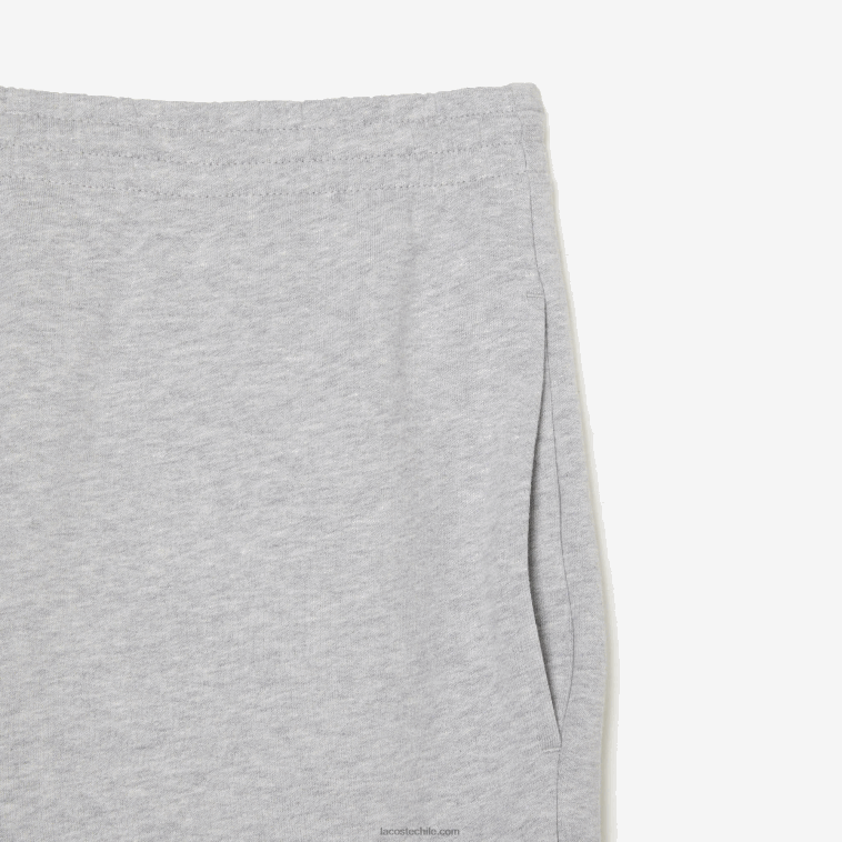 hombres Lacoste lomo gris cca shorts de felpa de algodón orgánico peinado N6XZ21432