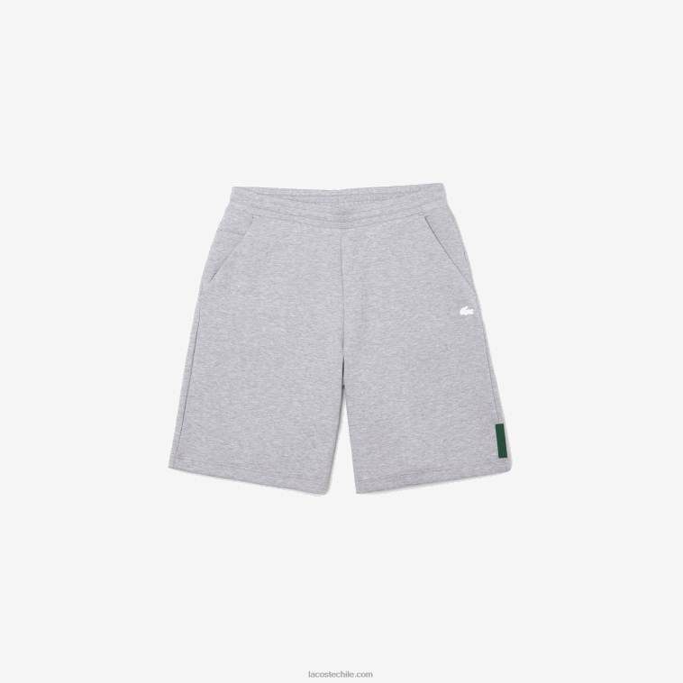 hombres Lacoste lomo gris cca shorts de mezcla de algodón elástico N6XZ21391