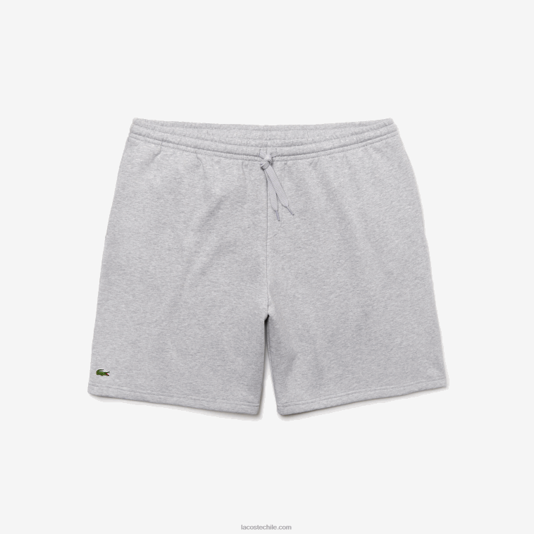 hombres Lacoste lomo gris cca shorts deportivos extragrandes de polar N6XZ21521